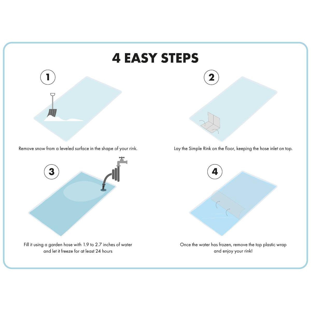 Backyard Skating Rink (Simple Rink) 10 x 20 ft. | Gazebo Penguin-Delightful Yard