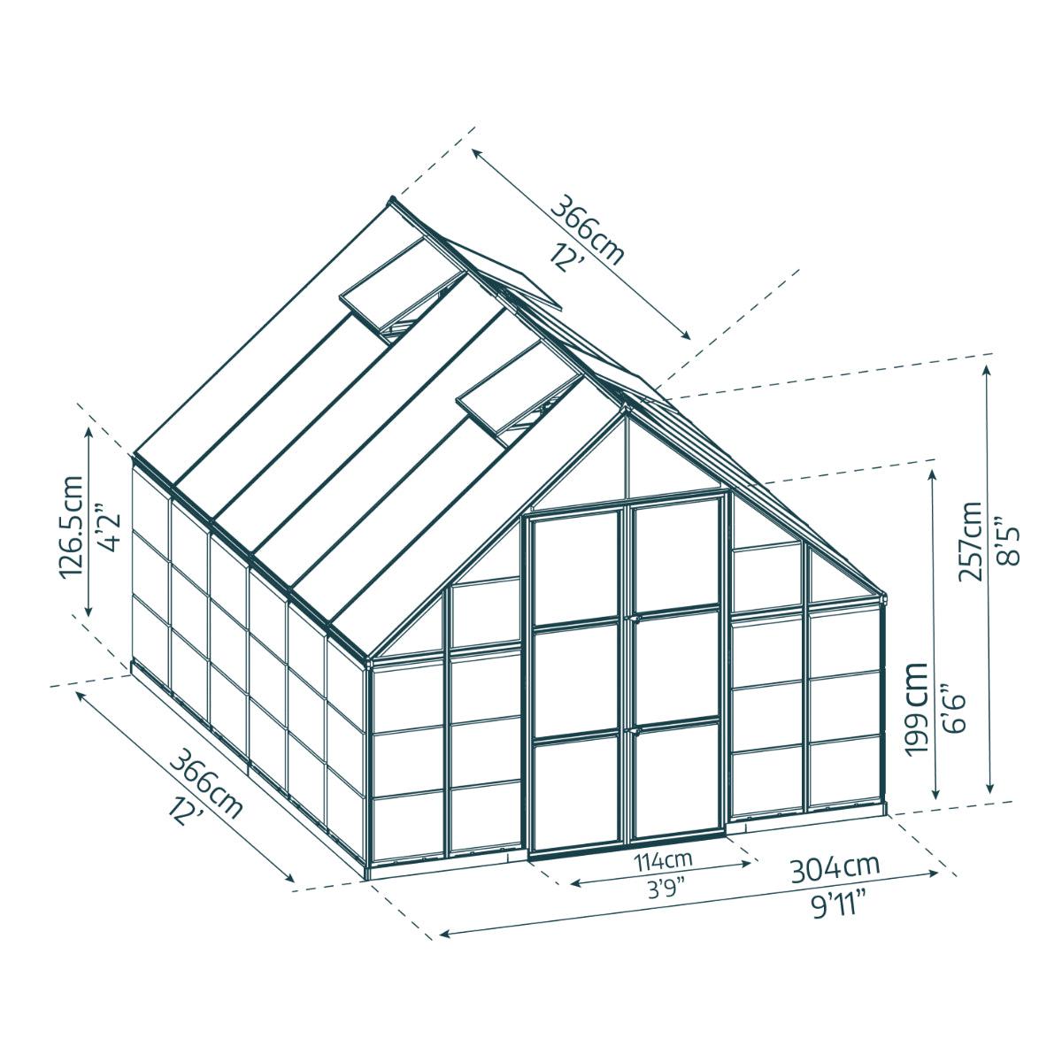 Balance Polycarbonate Greenhouse 10 x 12 ft. | Palram-Canopia-Delightful Yard