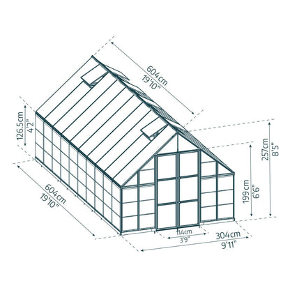Balance Polycarbonate Greenhouse 10 x 20 ft. | Palram-Canopia-Delightful Yard