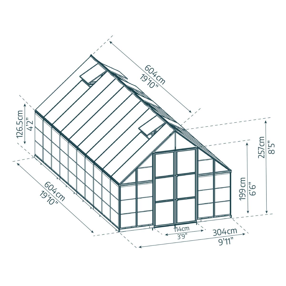 Balance Polycarbonate Greenhouse 10 x 20 ft. | Palram-Canopia-Delightful Yard