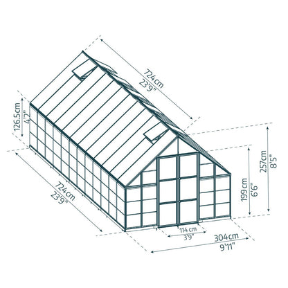 Balance Polycarbonate Greenhouse 10 x 24 ft. | Palram-Canopia-Delightful Yard