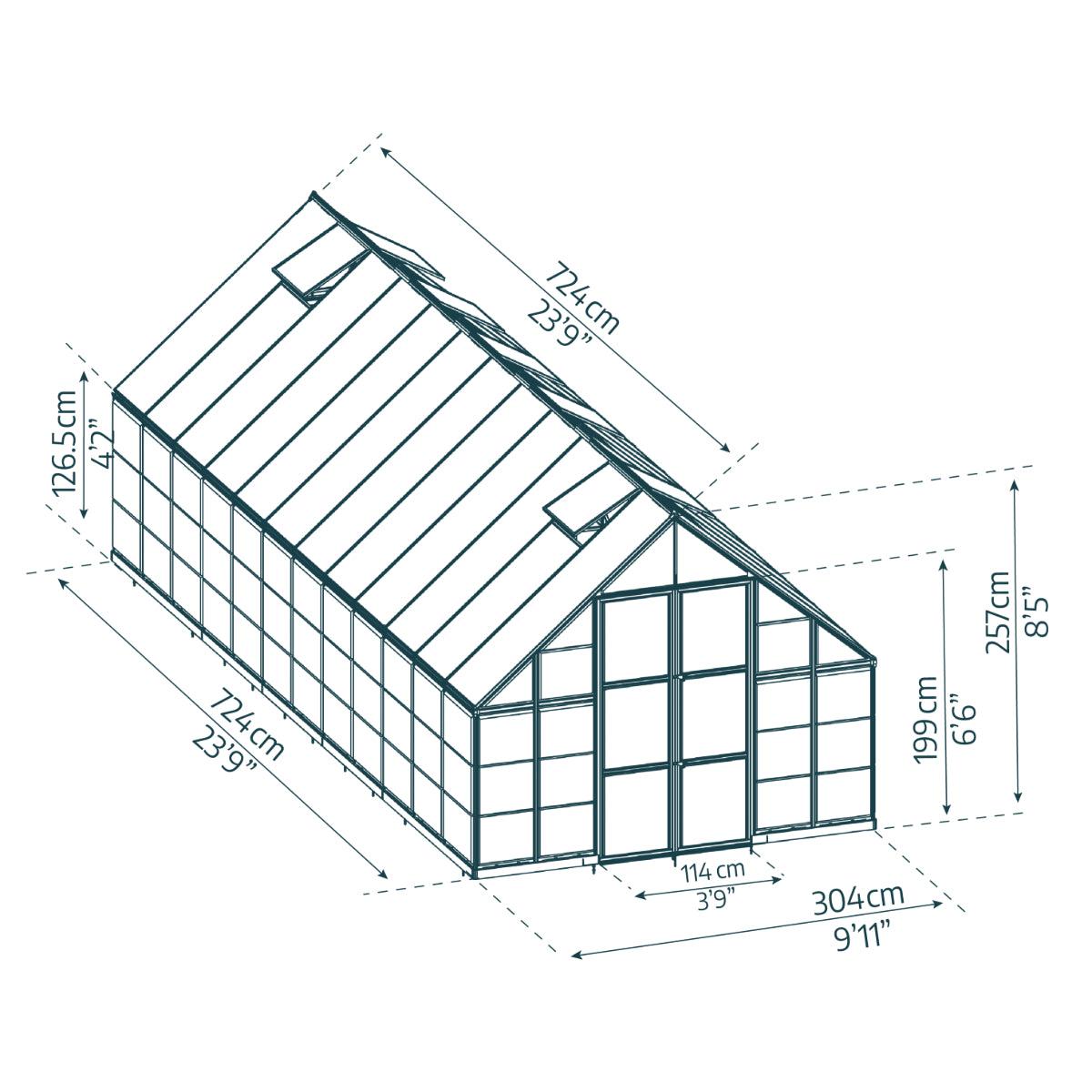 Balance Polycarbonate Greenhouse 10 x 24 ft. | Palram-Canopia-Delightful Yard