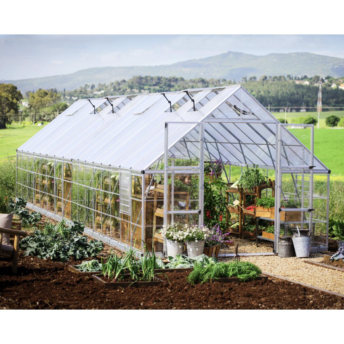 Balance Polycarbonate Greenhouse 10 x 32 ft. | Palram-Canopia-Delightful Yard