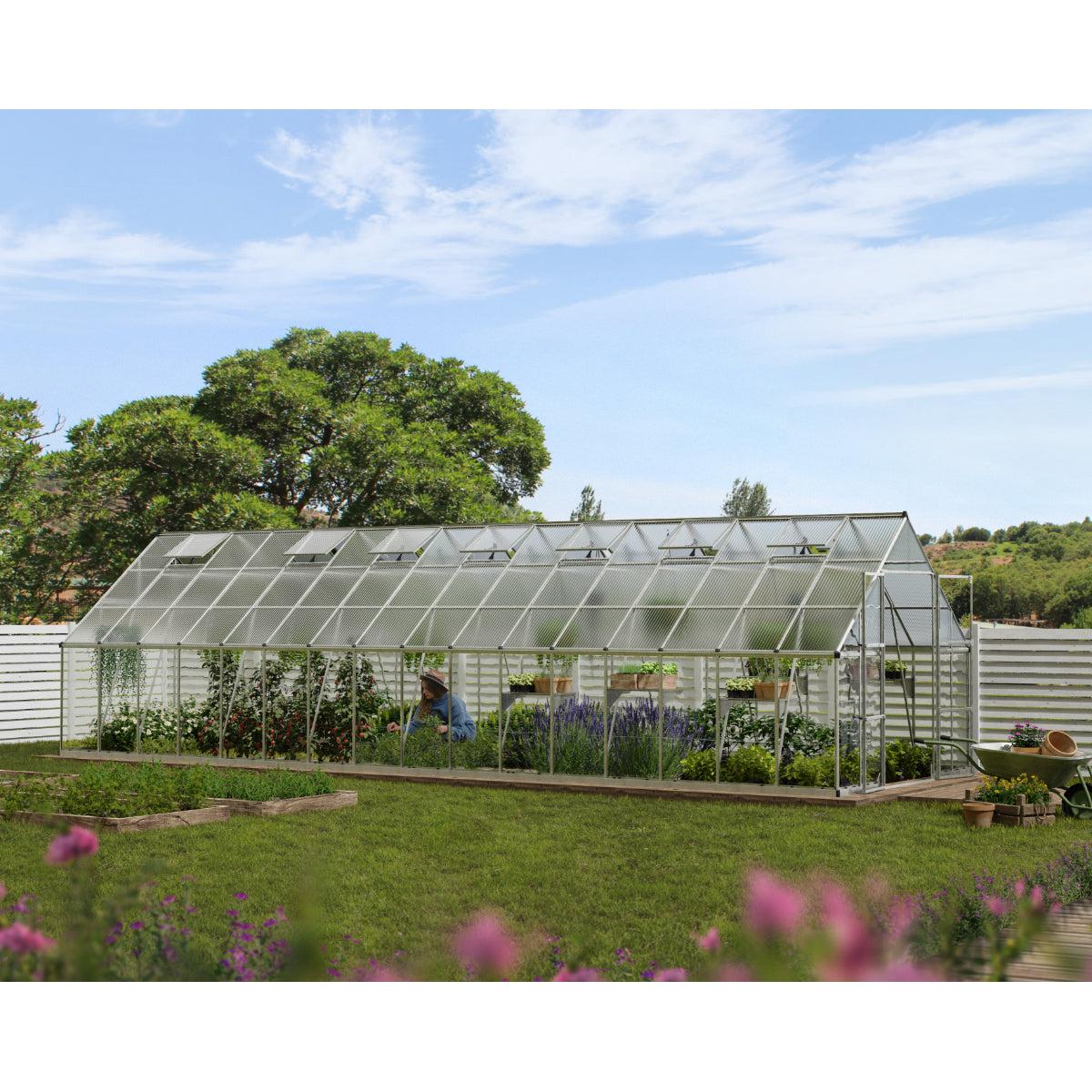 Balance Polycarbonate Greenhouse 10 x 32 ft. | Palram-Canopia-Delightful Yard