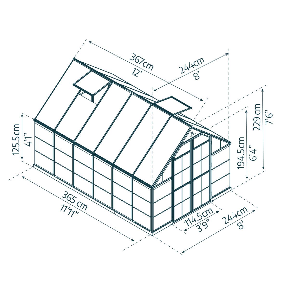 Balance Polycarbonate Greenhouse 8 x 12 ft. | Palram-Canopia-Delightful Yard