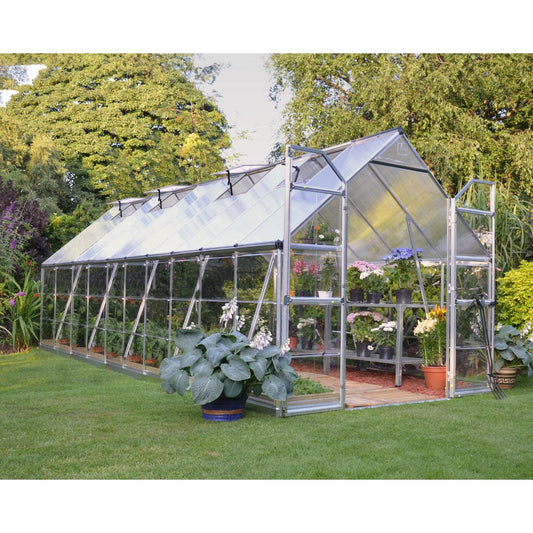 Balance Polycarbonate Greenhouse 8 x 20 ft. | Palram-Canopia-Delightful Yard