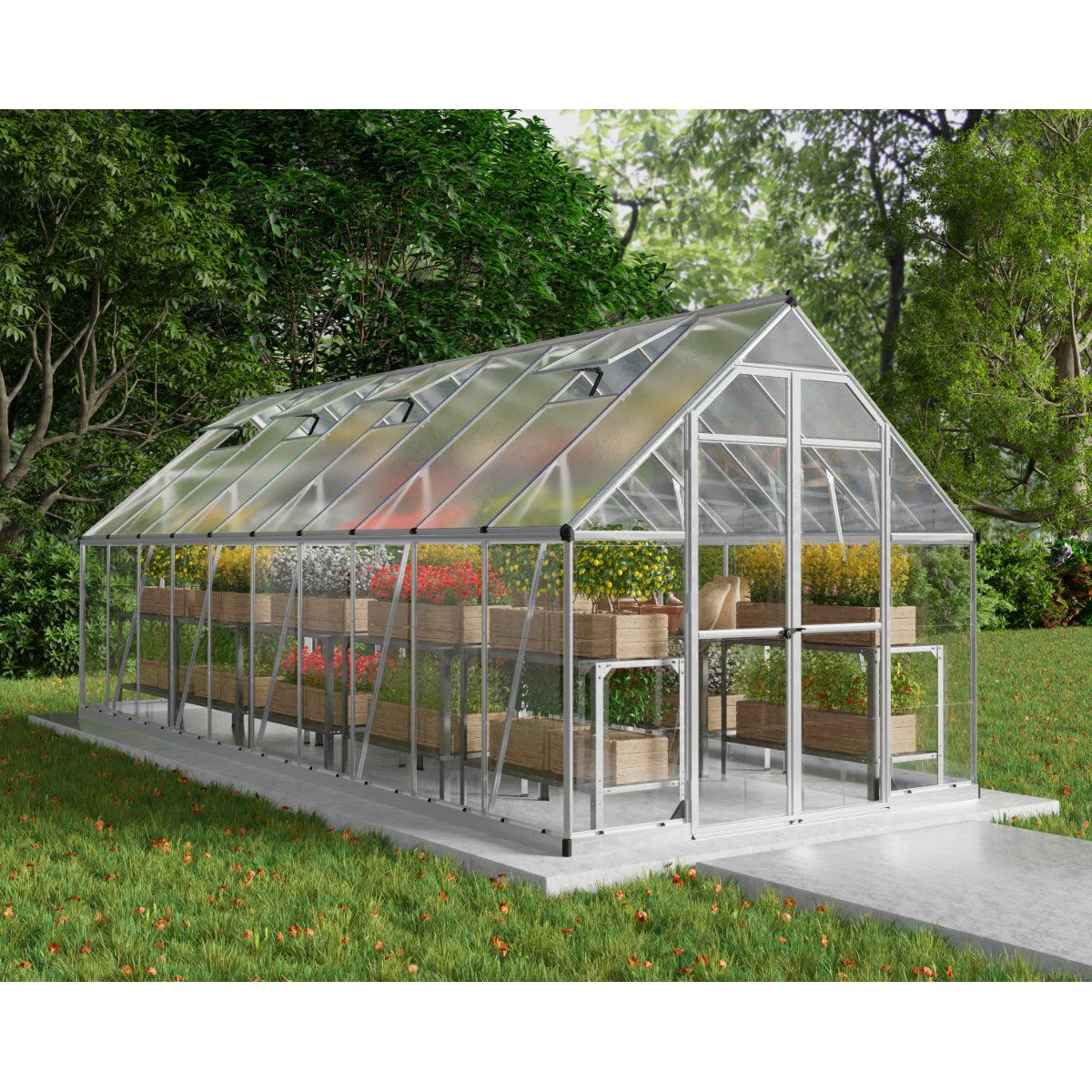 Balance Polycarbonate Greenhouse 8 x 20 ft. | Palram-Canopia-Delightful Yard