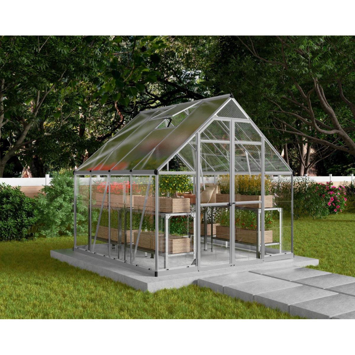 Balance Polycarbonate Greenhouse 8 x 8 ft. | Palram-Canopia-Delightful Yard