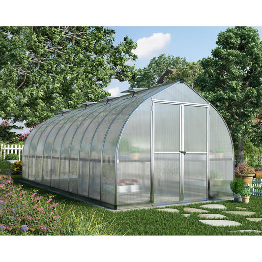 Bella Polycarbonate Greenhouse 8 x 20 ft. | Palram-Canopia-Delightful Yard