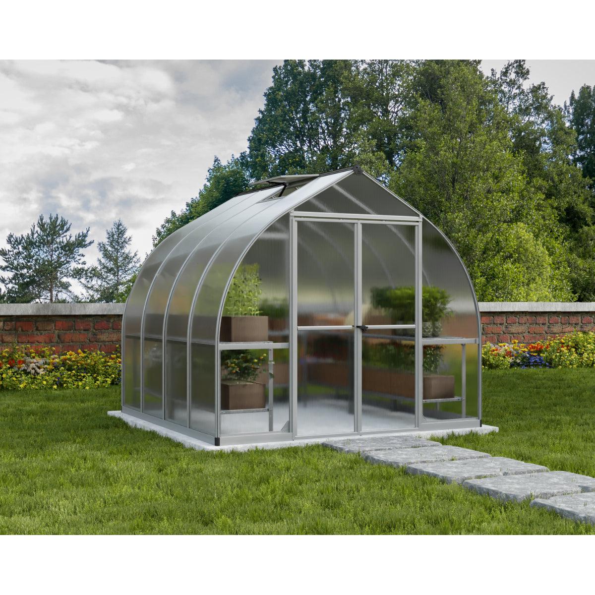 Bella Polycarbonate Greenhouse 8 x 8 ft. | Palram-Canopia-Delightful Yard