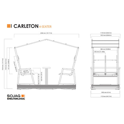 Carleton 4-Seater Garden Glider Swing 4 x 7 x 6 ft | Sojag-Delightful Yard