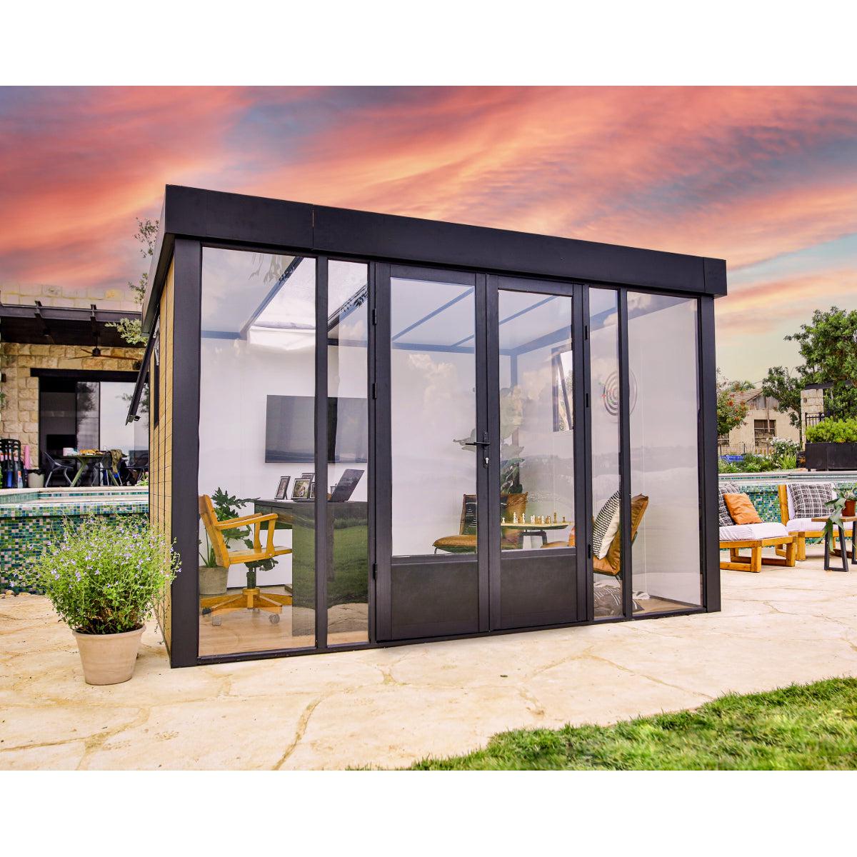 Copenhagen 9 x 11 ft. Garden Office Studio Solarium Kit | Palram-Canopia-Delightful Yard