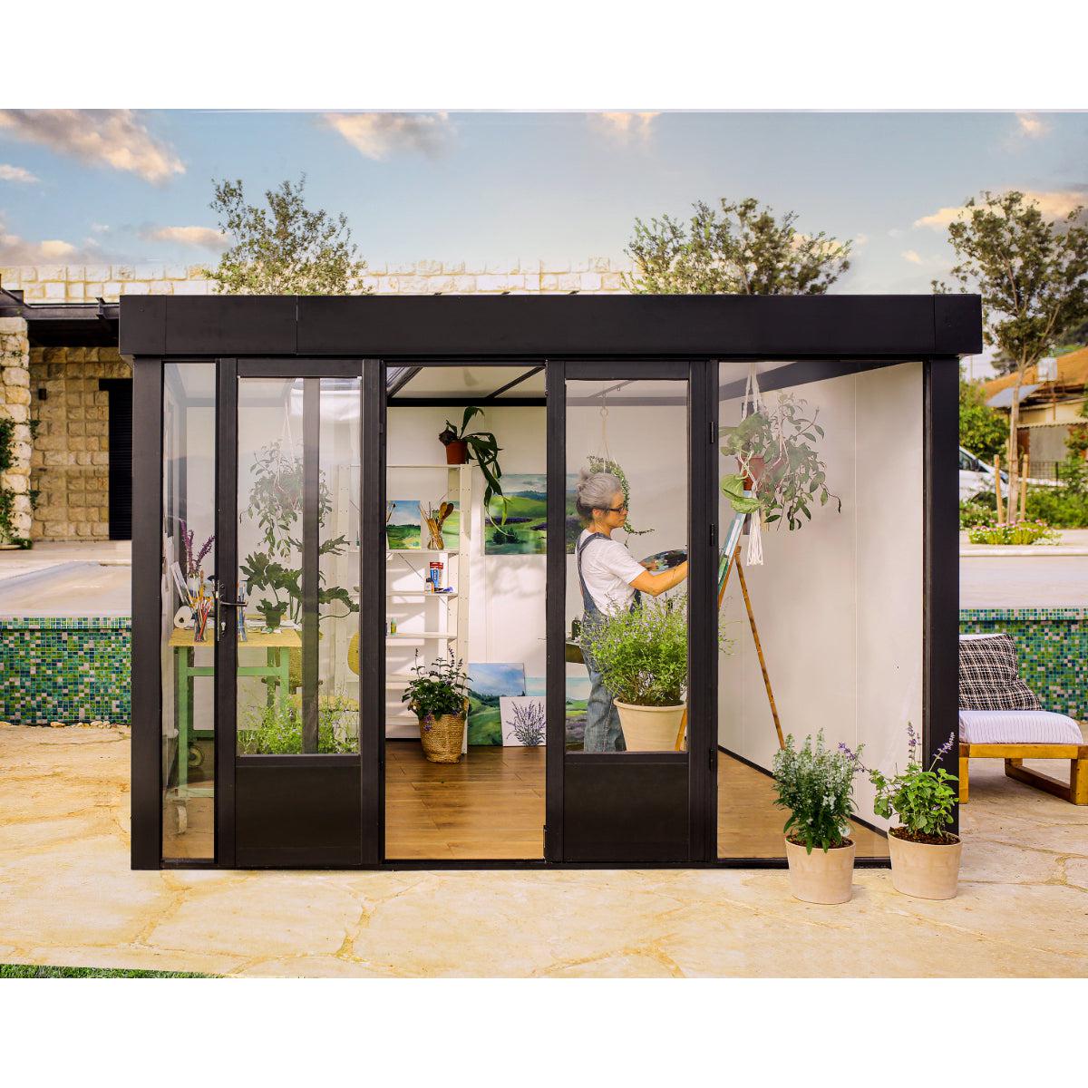 Copenhagen 9 x 11 ft. Garden Office Studio Solarium Kit | Palram-Canopia-Delightful Yard