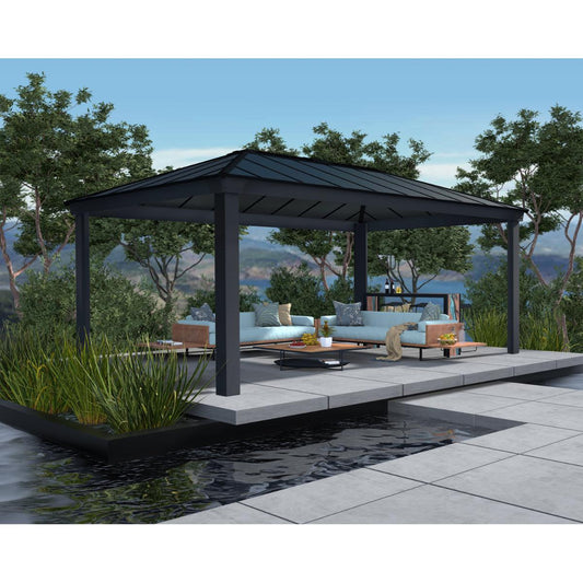 Dallas Aluminum Gazebo 12 x 20 ft. | Palram-Canopia-Delightful Yard