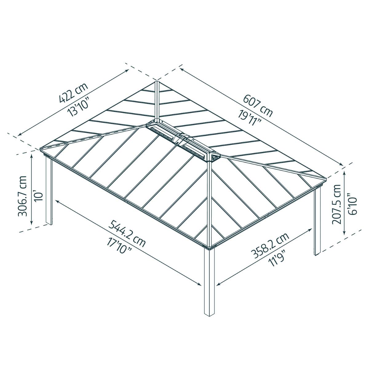 Dallas Aluminum Gazebo 14 x 20 ft. | Palram-Canopia-Delightful Yard