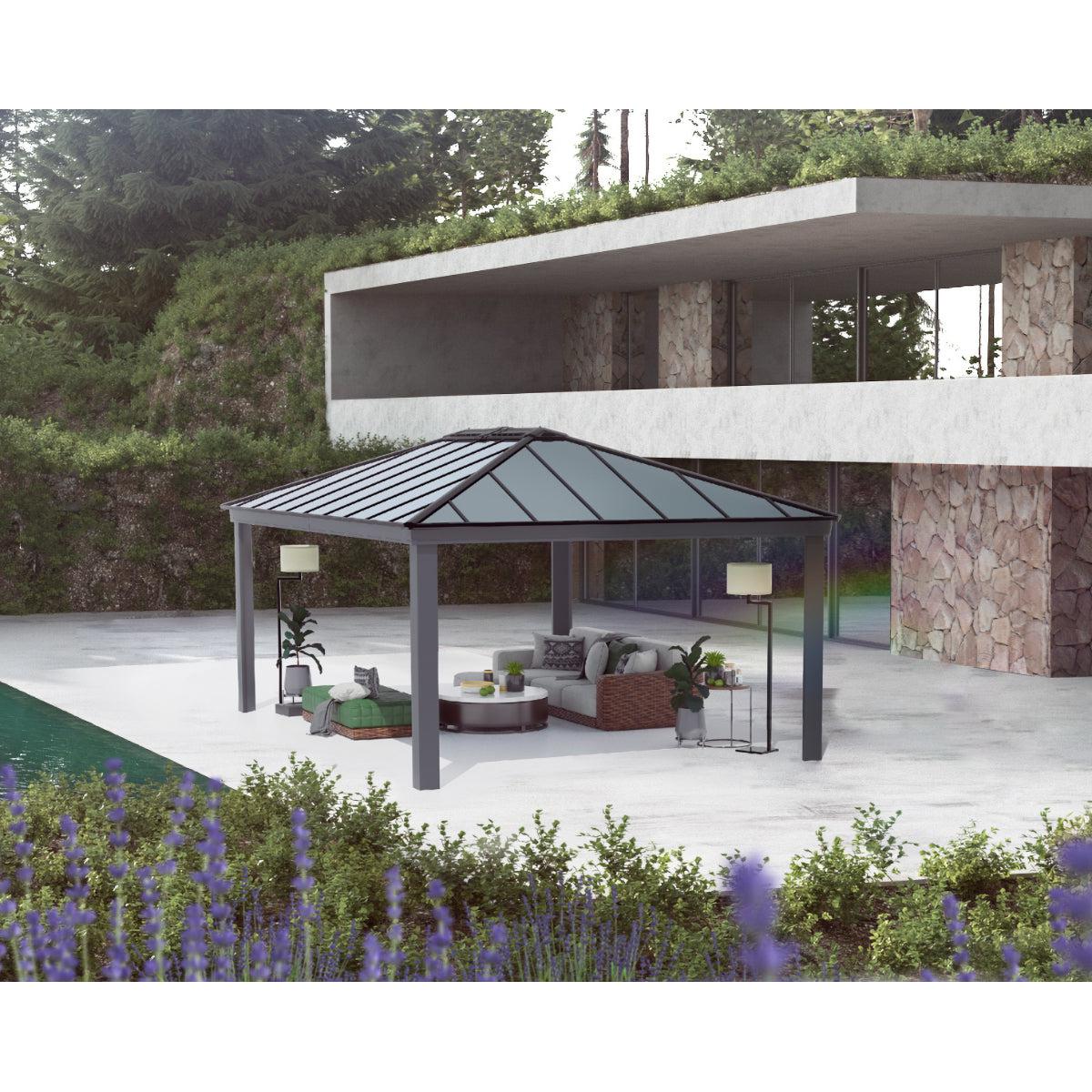 Dallas Aluminum Gazebo 14 x 20 ft. | Palram-Canopia-Delightful Yard