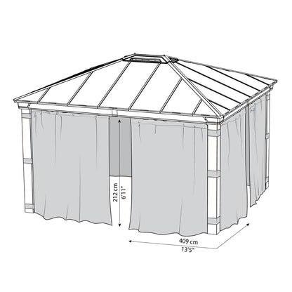 Dallas Gazebo Curtain Set 12 x 14 ft | Palram-Canopia-Delightful Yard