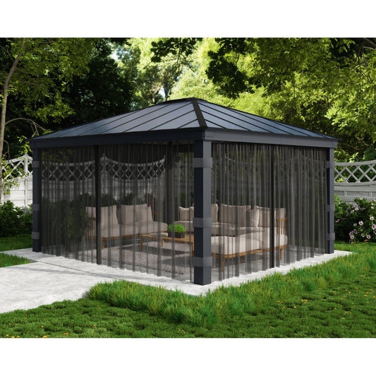 Dallas Gazebo Mosquito Netting Set 14 x 16 ft | Palram-Canopia-Delightful Yard