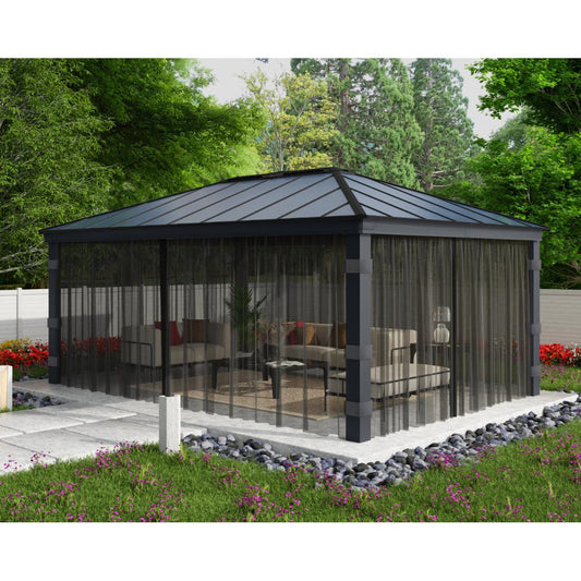 Dallas Gazebo Mosquito Netting Set 14 x 20 ft | Palram-Canopia-Delightful Yard