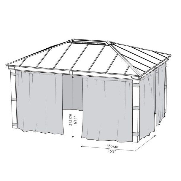 Dallas Gazebo Mosquito Netting Set 14 x 20 ft | Palram-Canopia-Delightful Yard