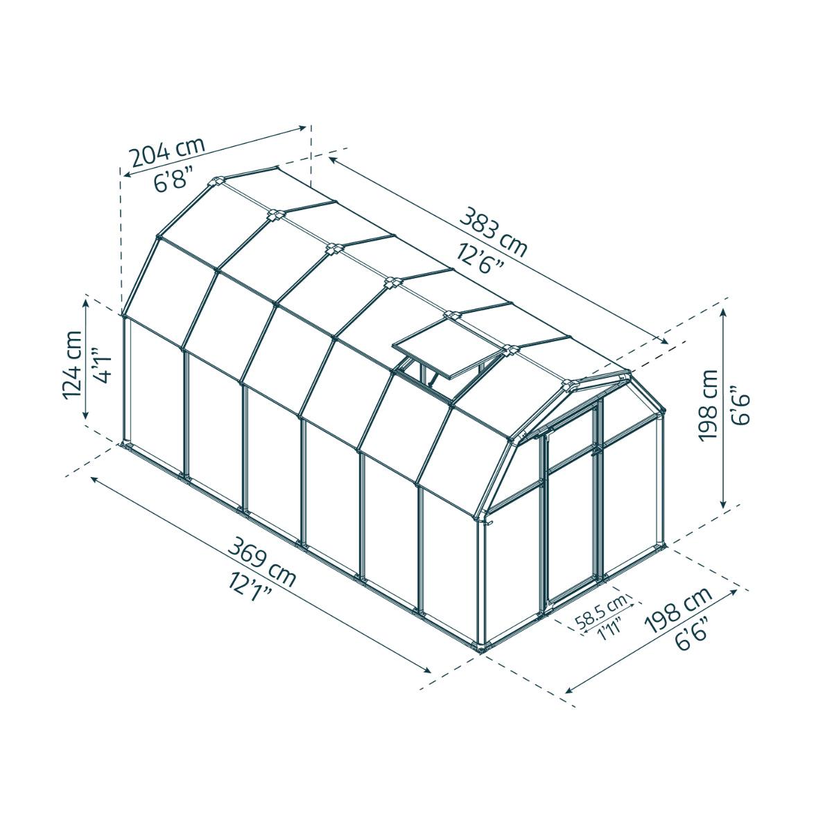 Eco Grow Polycarbonate Greenhouse 6 x 12 ft. | Rion by Palram-Canopia-Delightful Yard