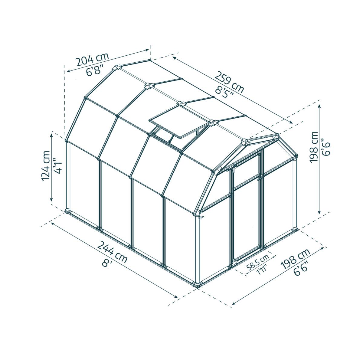 Eco Grow Polycarbonate Greenhouse 6 x 8 ft. | Rion by Palram-Canopia-Delightful Yard