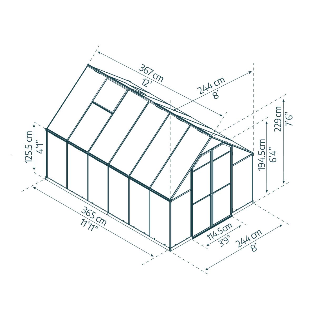 Essence Polycarbonate Greenhouse 8 x 12 ft. | Palram-Canopia-Delightful Yard