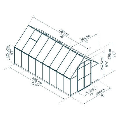 Essence Polycarbonate Greenhouse 8 x 16 ft. | Palram-Canopia-Delightful Yard