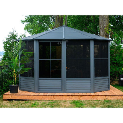 Florence Aluminum Solarium Metal Roof 12 x 12 ft. | Gazebo PenGuin-Delightful Yard