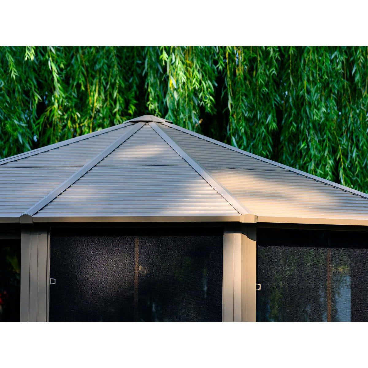 Florence Aluminum Solarium Metal Roof 12 x 12 ft. | Gazebo PenGuin-Delightful Yard