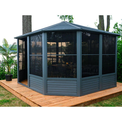 Florence Aluminum Solarium Metal Roof 12 x 12 ft. | Gazebo PenGuin-Delightful Yard