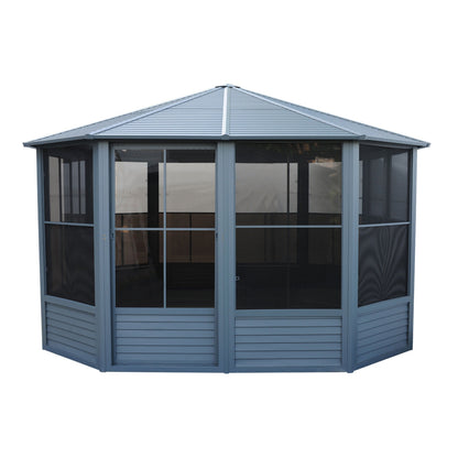 Florence Aluminum Solarium Metal Roof 12 x 12 ft. | Gazebo PenGuin-Delightful Yard