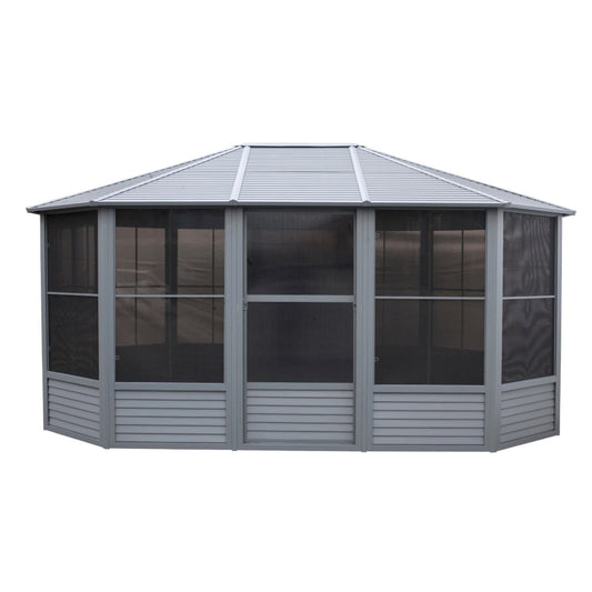 Florence Aluminum Solarium Metal Roof 12 x 15 ft. | Gazebo PenGuin-Delightful Yard