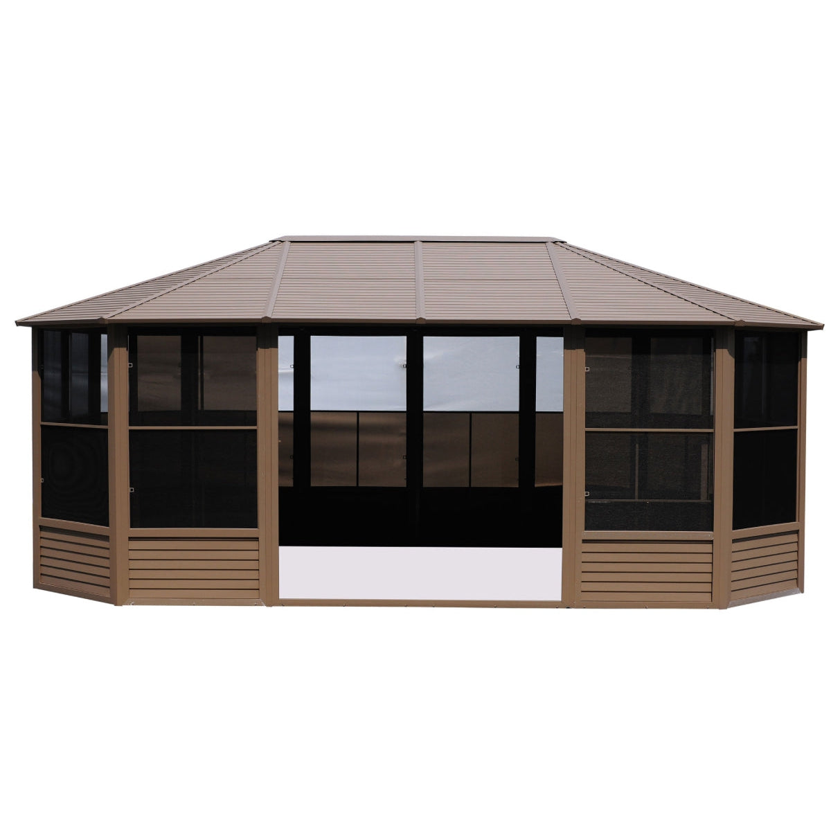 Florence Aluminum Solarium Metal Roof 12 x 18 ft. | Gazebo PenGuin-Delightful Yard