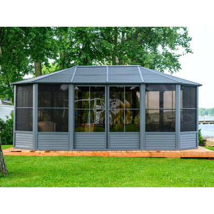 Florence Aluminum Solarium Metal Roof 12 x 18 ft. | Gazebo PenGuin-Delightful Yard