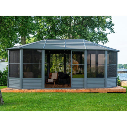Florence Aluminum Solarium Metal Roof 12 x 18 ft. | Gazebo PenGuin-Delightful Yard