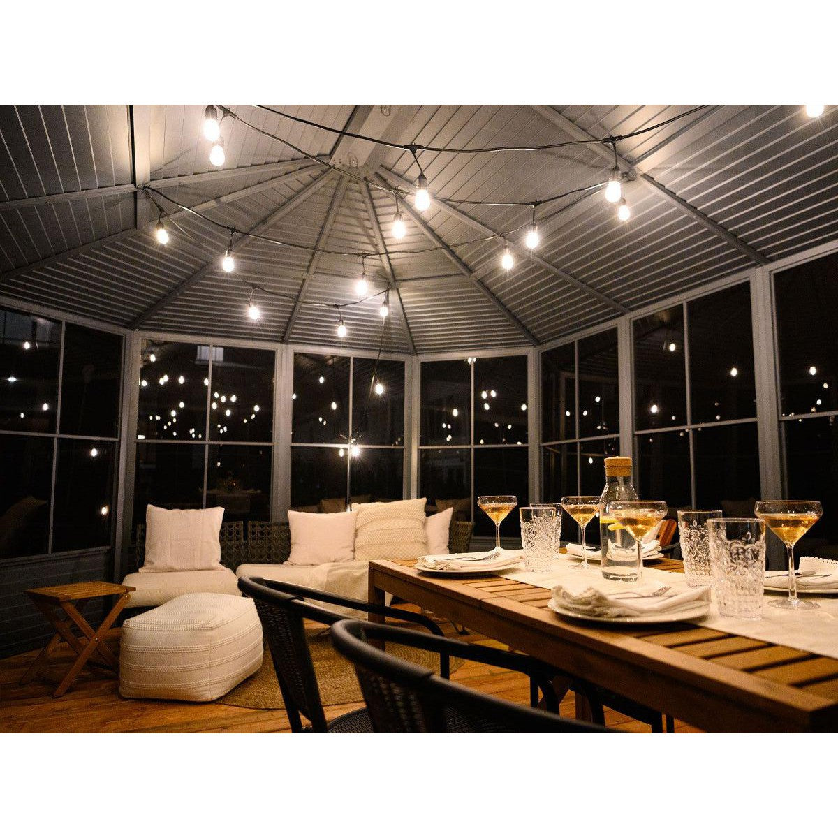 Florence Aluminum Solarium Metal Roof 12 x 18 ft. | Gazebo PenGuin-Delightful Yard