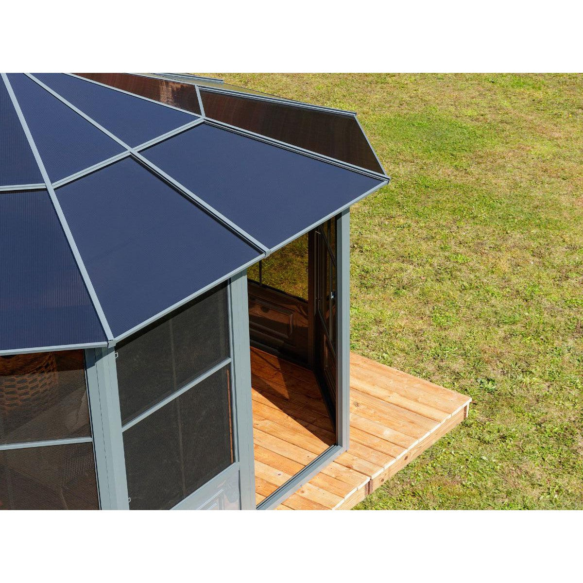 Florence Aluminum Solarium PC Roof 12 x 12 ft. | Gazebo PenGuin-Delightful Yard