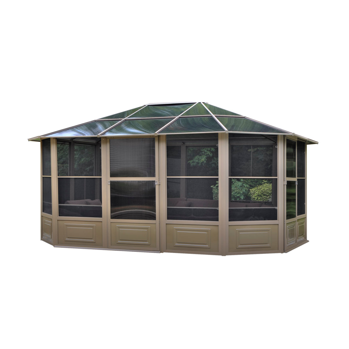 Florence Aluminum Solarium PC Roof 12 x 15 ft. | Gazebo PenGuin-Delightful Yard