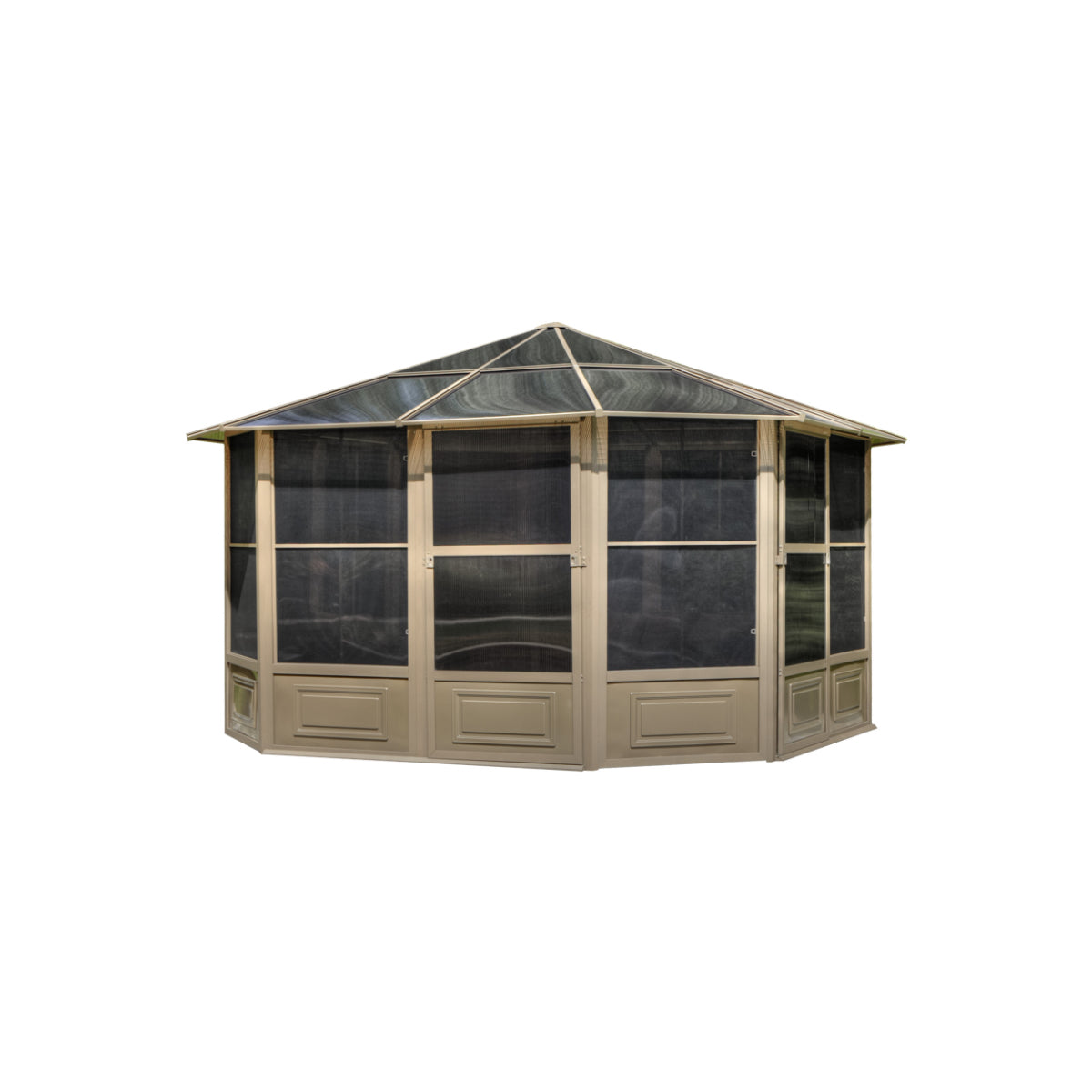 Florence Aluminum Solarium PC Roof 12 x 12 ft. | Gazebo PenGuin-Delightful Yard