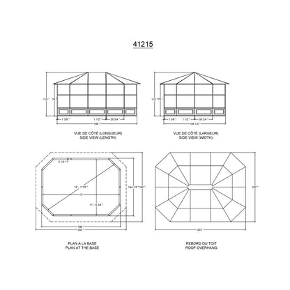 Florence Aluminum Solarium PC Roof 12 x 15 ft. | Gazebo PenGuin-Delightful Yard