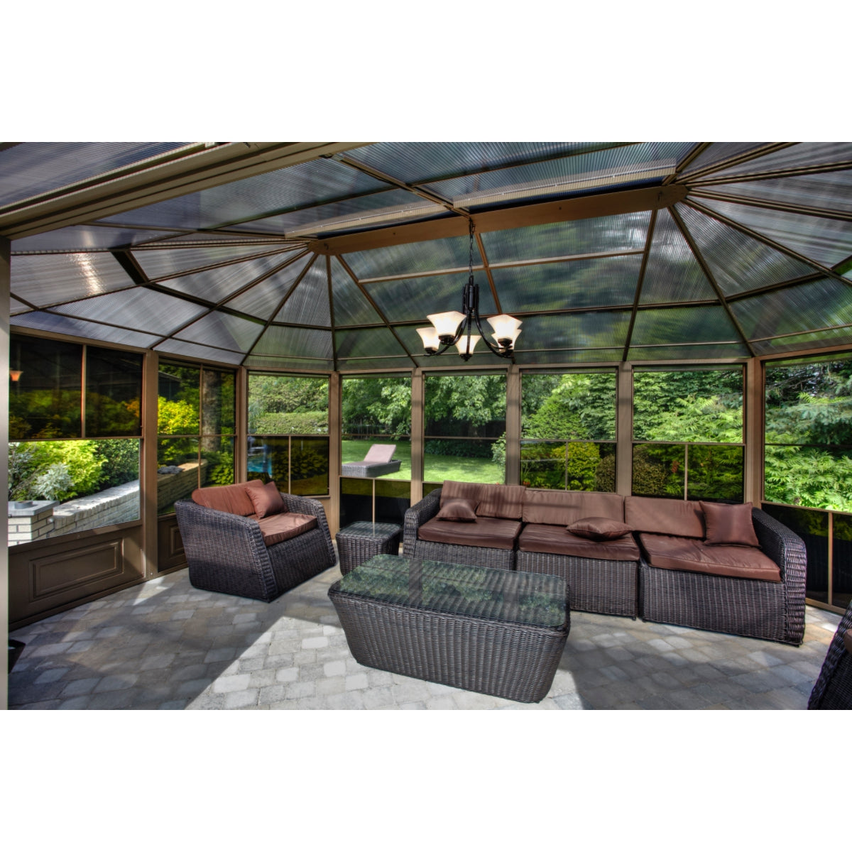 Florence Aluminum Solarium PC Roof 12 x 15 ft. | Gazebo PenGuin-Delightful Yard