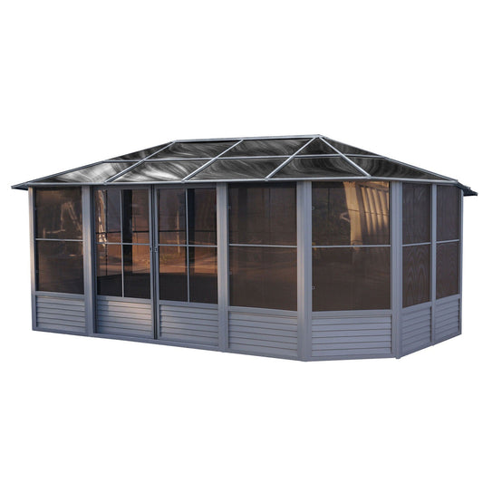 Florence Aluminum Solarium PC Roof 12 x 18 ft. | Gazebo PenGuin-Delightful Yard