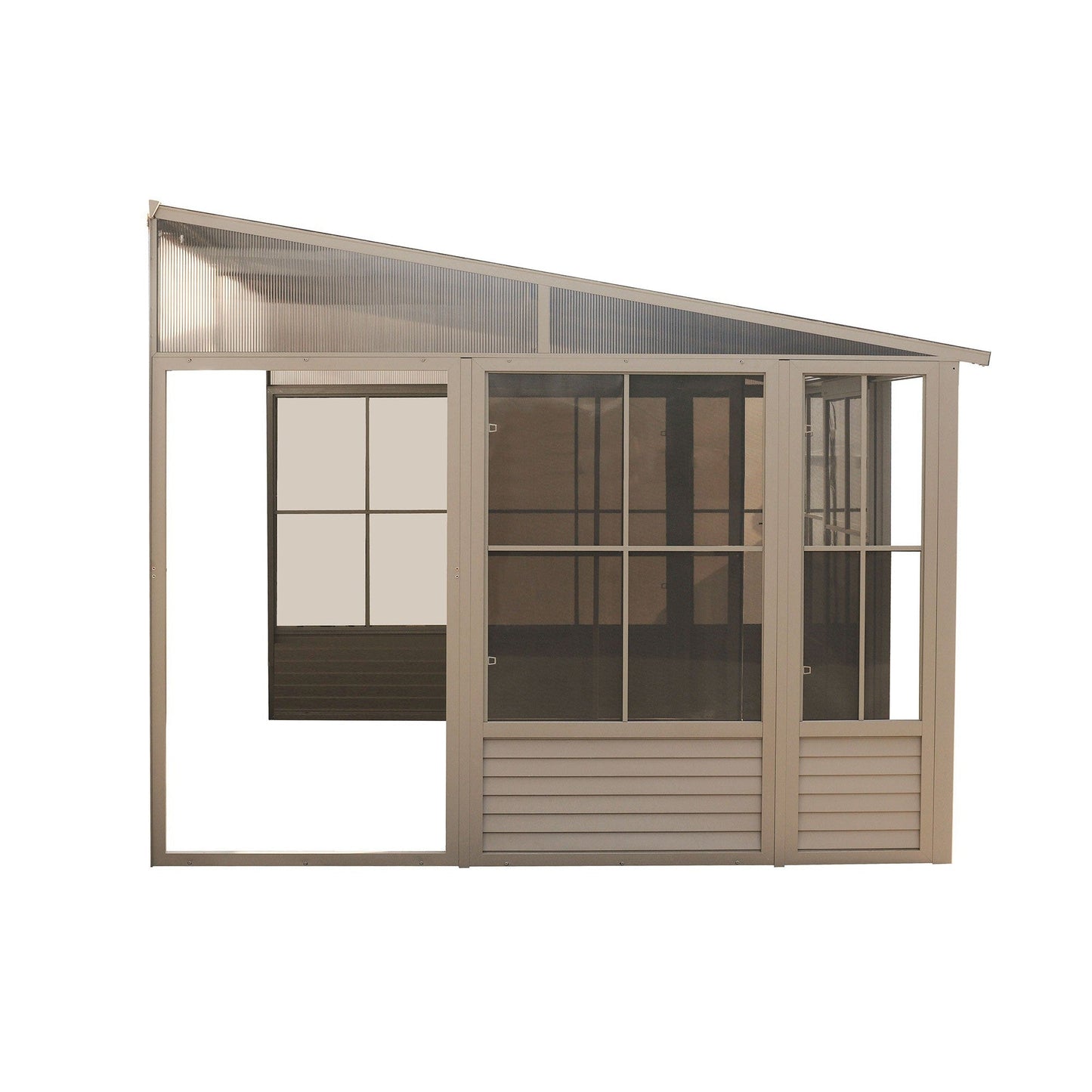 Florence Aluminum Wall Mounted Sunroom Metal Roof 10 x 12 ft. | Gazebo PenGuin-Delightful Yard