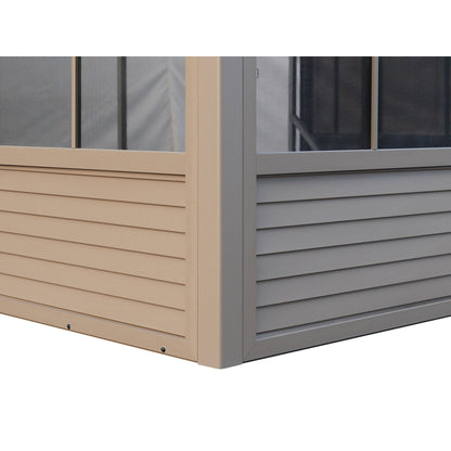 Florence Aluminum Wall Mounted Sunroom Metal Roof 10 x 12 ft. | Gazebo PenGuin-Delightful Yard