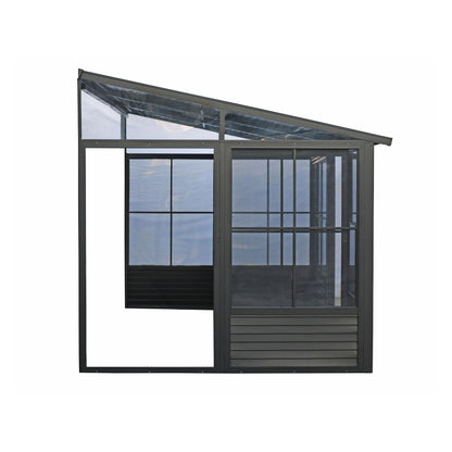 Florence Aluminum Wall Mounted Sunroom Metal Roof 10 x 12 ft. | Gazebo PenGuin-Delightful Yard