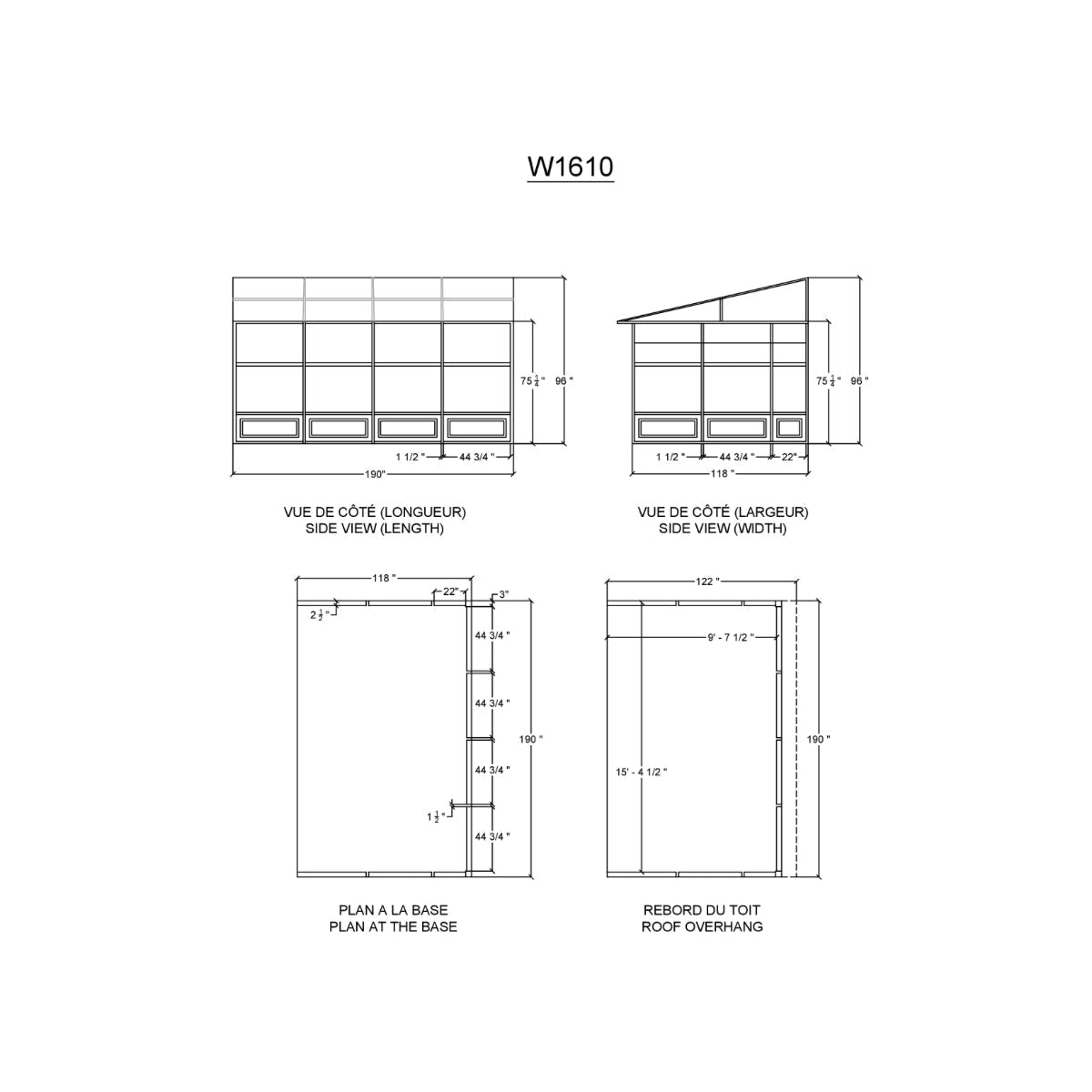 Florence Aluminum Wall Mounted Sunroom Metal Roof 10 x 16 ft. | Gazebo PenGuin-Delightful Yard