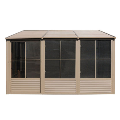 Florence Aluminum Wall Mounted Sunroom Metal Roof 10 x 16 ft. | Gazebo PenGuin-Delightful Yard