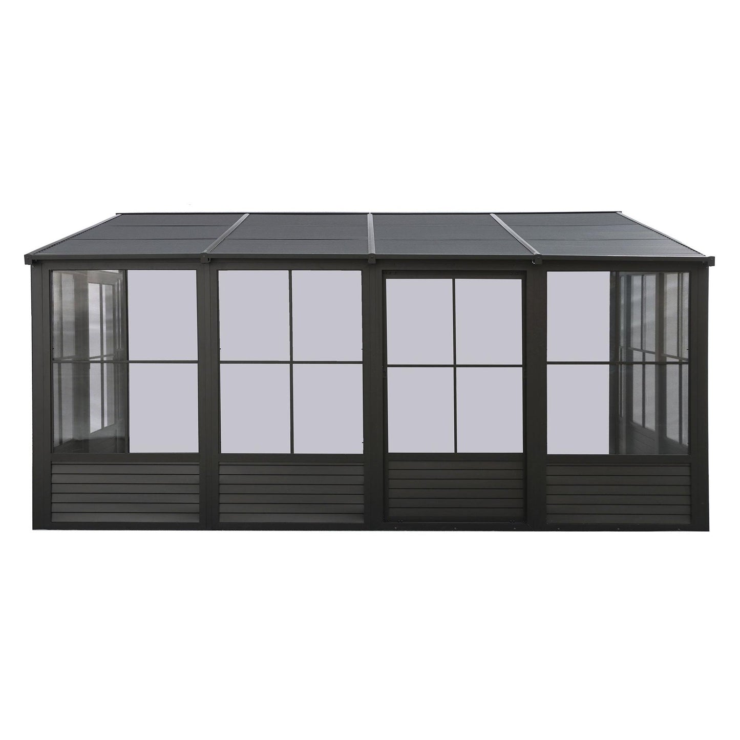 Florence Aluminum Wall Mounted Sunroom Metal Roof 10 x 16 ft. | Gazebo PenGuin-Delightful Yard
