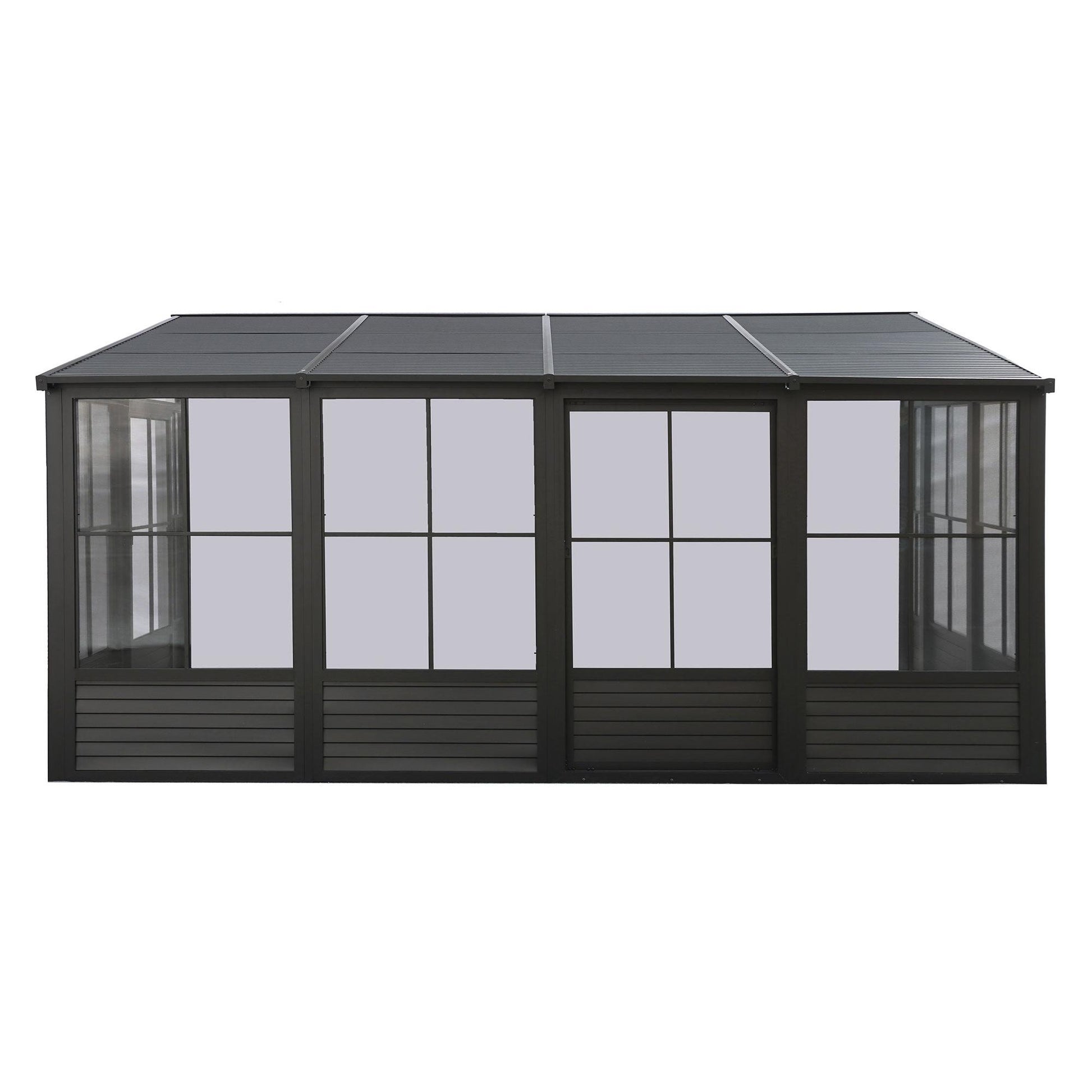 Florence Aluminum Wall Mounted Sunroom Metal Roof 10 x 16 ft. | Gazebo PenGuin-Delightful Yard